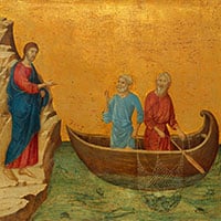 The Calling of the Apostles Peter and Andrew, Duccio (1308-1311), Public Domain