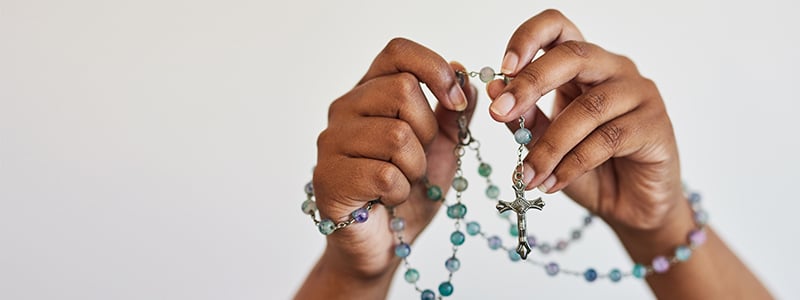 Praying the rosary for vocations.